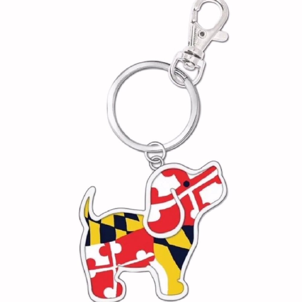 Puppie Love Maryland Pup Keychain Key Ring - NEW Fast Ship